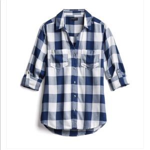 Plaid button up blouse
